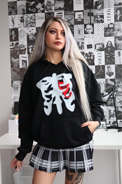 Gofeel Skeleton Mod Sweat Sweathsirt 3 Thread Raster Streetwear Hoodie Gofeel