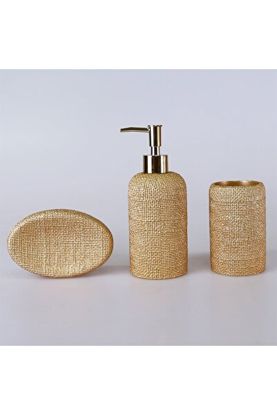 Selim Natural 3 Parça Banyo Seti Altın