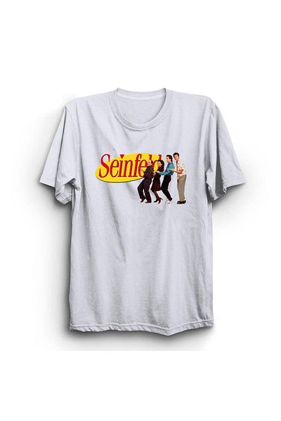 fame-stoned Μπλουζάκι με στάμπα Seinfeld Unisex 100% βαμβακερό λευκό