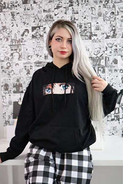 Gofeel بلوزة رياضية بلو آي أنمي سويت شيرت 3 خيوط راستر ستريتوير هوديي GOFEEL