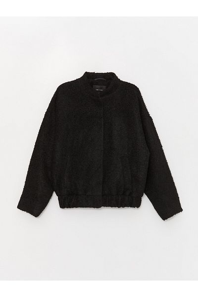 LC Waikiki Magasgalléros sima, hosszú ujjú tweed női dzseki