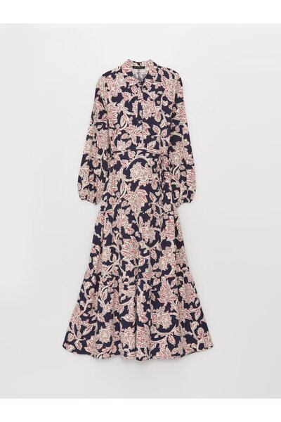 LC Waikiki Vzorované těhotenské šaty s dlouhým rukávem