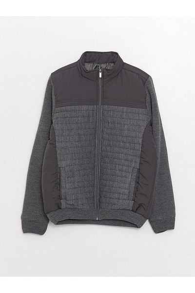 LC Waikiki Ανδρική πλεκτή ζακέτα - Standard Fit, Stand Collar