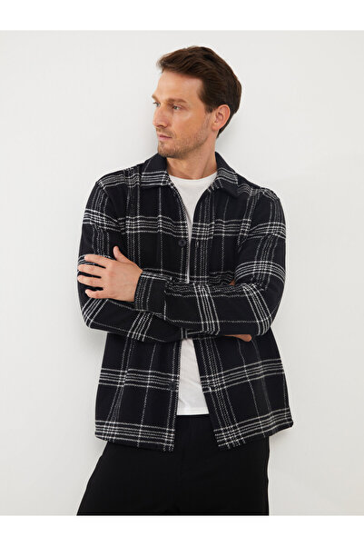 LC Waikiki Regular Fit Uzun Kollu Ekose Erkek Gömlek Ceket