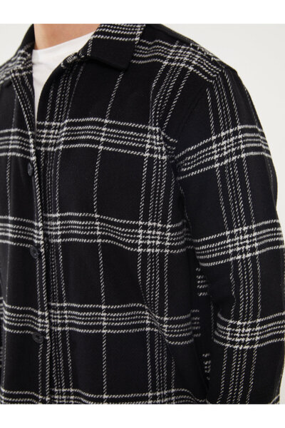 LC Waikiki Regular Fit Uzun Kollu Ekose Erkek Gömlek Ceket