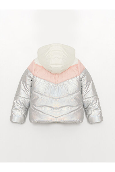 LC Waikiki Hooded Color Blocked Girl's Puffer Jacket