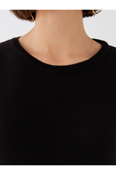 LC Waikiki Crew nyakú sima, hosszú ujjú női kötöttáru tunika