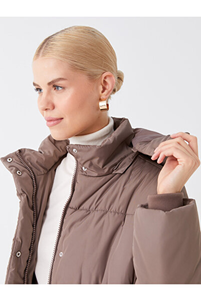 LC Waikiki Dámský obyčejný puffer kabát s kapucí