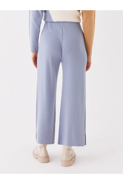 LC Waikiki Beli Lastikli Düz Geniş Paça Kadın Triko Pantolon
