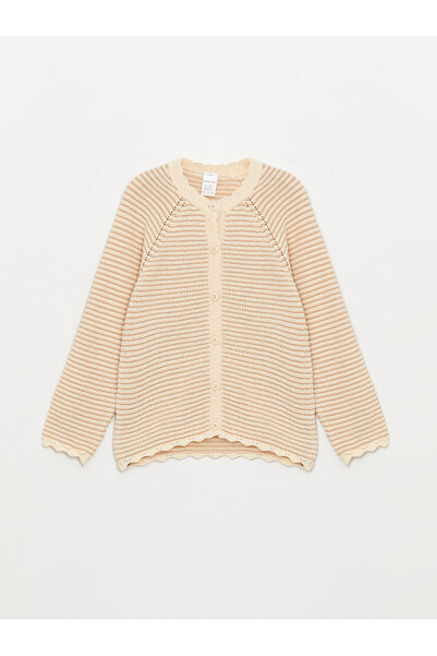 LC Waikiki Dívčí pletený svetr s dlouhým rukávem Crew Neck