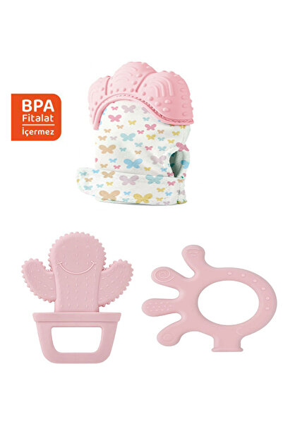 Babyjem Ultra Diş Kaşıyıcı Set Pembe - Bpa, Pvc ve Fitalat İçermez
