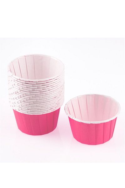 DM ONLINE Pink Color Cupcake Muffin Cake Capsule 25 Pieces Party Birthday Cake Mold