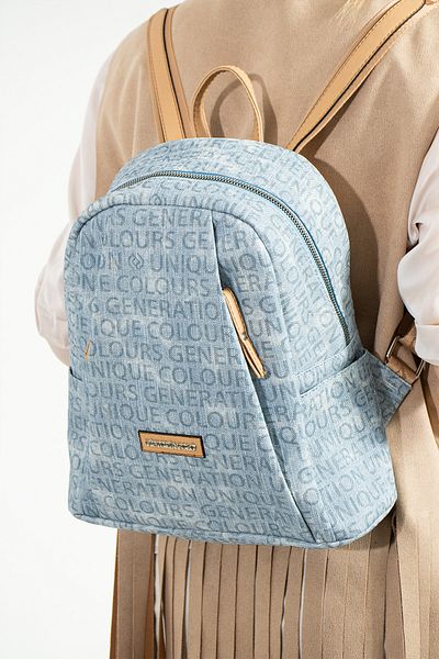 unique crane bags Rucsac de damă din piele cu model blugi