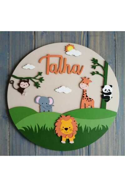 Brand House Orman Bekçileri Temalı Doğal Ahşap 3D Katmanlı Çocuk ve Bebek Kap...