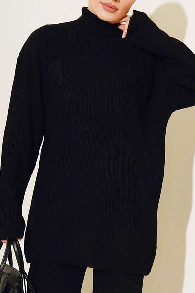 benguen 5110 Turtleneck dupla öltöny fekete nyaklánccal