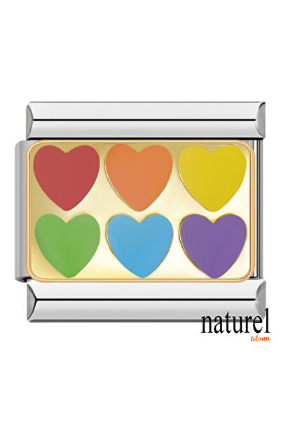 Naturel Tılsım Italian Stainless Steel 9mm Hearts Charm
