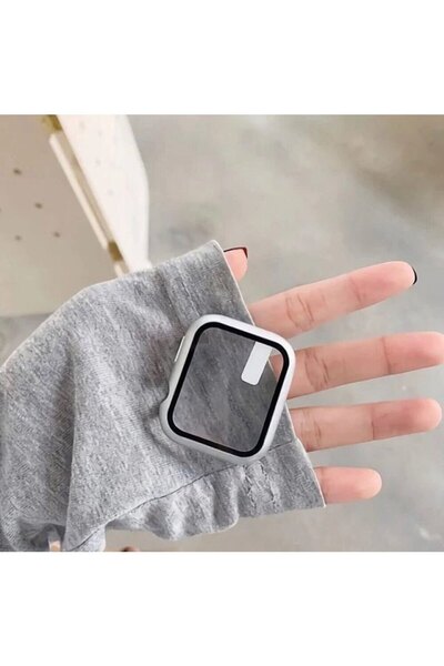 PURE WATCH ACCESSORY حافظة متوافقة مع ساعة أبل 38 ملم وواقي شاشة صلب للكمبيوتر الشخصي حماية كاملة