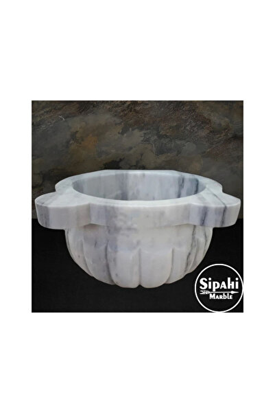 SİPAHİMARBLE Marmara Pijamalı Kavun Dilimli Mermer Kurna