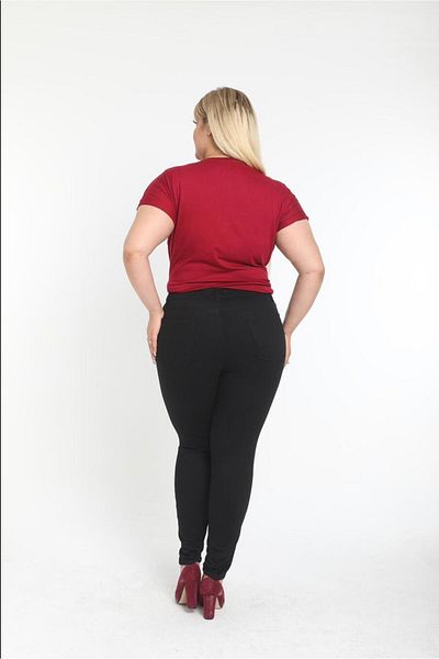LAMİRAMOOD Battal negru Skinny Ultra elasticitate Talie înaltă Lungime la gleznă Îngustă Îngustă