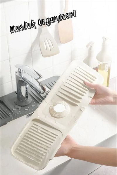 Şahane Pazar Elastic Multi-Purpose Flexible Faucet Organizer Non-Slip Water Holder FMA422582