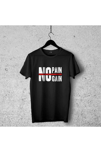 Pisa Art Μπλουζάκι No Pain No Gain Designed 001, Unisex Premium Quality Μπλουζάκι με στάμπα που δεν ξεφλουδίζει