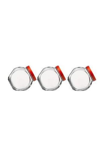 Paşabahçe 3-Piece Red Lid Spice Jar