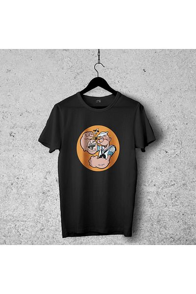 Pisa Art Popeye Designed Tshirt 012, Unisex Premium, No Cracking Fading Striped Heroes