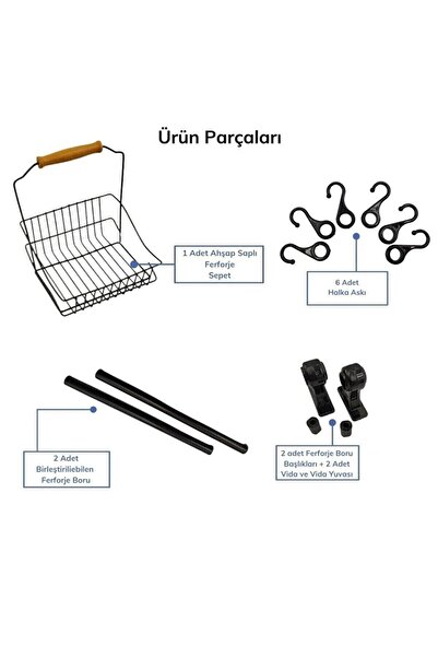 Master Askılı Ve Sepetli Retro Mutfak Seti