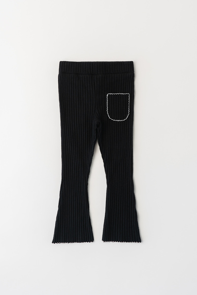 Banamio Mia Flared Leg Κολάν με μαλακή υφή με κροσέ με κεντημένο κορδόνι καμιζόλα