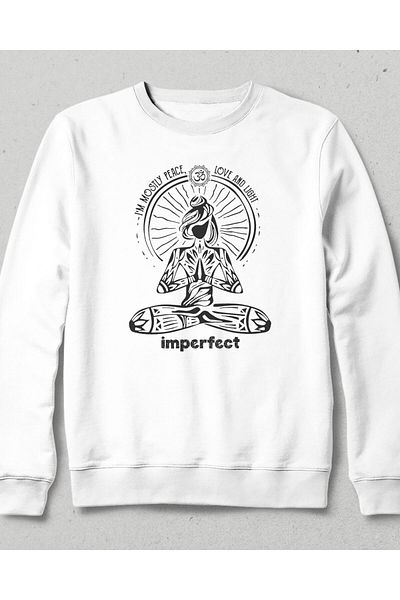 Pisa Art Unisex Λευκό φούτερ χωρίς κουκούλα
