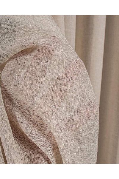 Brillant Rüyaper Genuine Linen Tulle Curtain - 1/3 Tight Pleated, Lounge Living Room and Bedroom