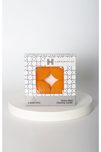 homeartplus 4 Lü Sarı Renk Büyük Boy Yüzen Mum