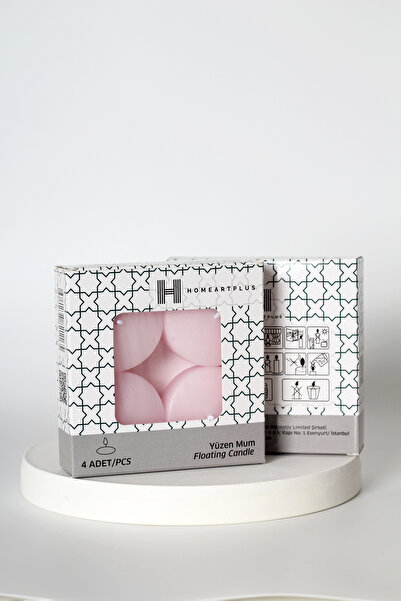homeartplus 4 Lü Lila renk Büyük Boy Yüzen Mum