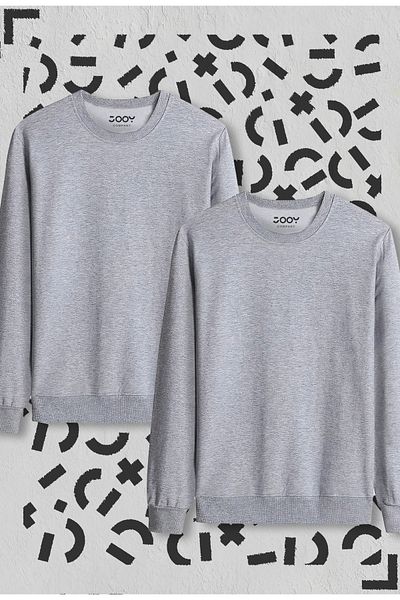 Jooy Company Πακέτο πλεονέκτημα 2 τεμαχίων φούτερ με χτενισμένο βαμβακερό λαιμό πληρώματος