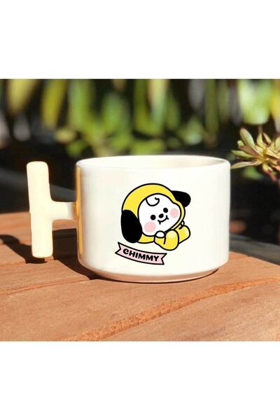 HobiShop Bts Bt21 Chimmy Baskılı Beyaz T Kulp Kupa Bardak