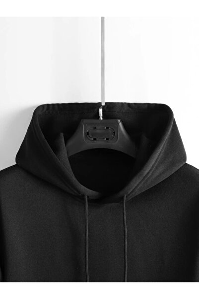 Benisengiydir Μαύρο φούτερ με στάμπα Santa Monica με κουκούλα Unisex