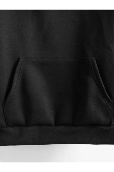 Benisengiydir Μαύρο φούτερ με στάμπα Santa Monica με κουκούλα Unisex