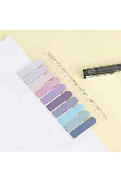 NaSaDAN 10 Colors Purple Shades Transparent Postit with Ruler 200 Sheets