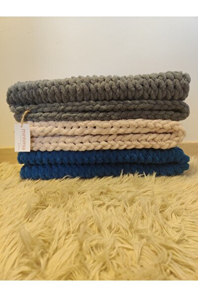 Mintimia Bebek Battaniyesi Kışlık-kalın Koyu Gri 100*100