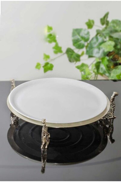 AlyaHomeAksesuar Çita Ayaklı Yuvarlak Servis Tabağı
