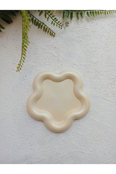 NVOs Candle Papatya Concrete Presentation Holder, Jewelry Plate, Candle Base, Organizer