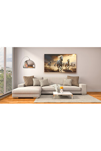 CANVASUM لوحة قماشية مزخرفة للخيول البيضاء النبيلة ART030262