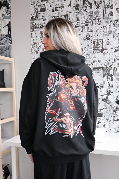 Gofeel Harajuku Anime Sword Printed Oversize Vintage Detail Sweatshirt Gofeel