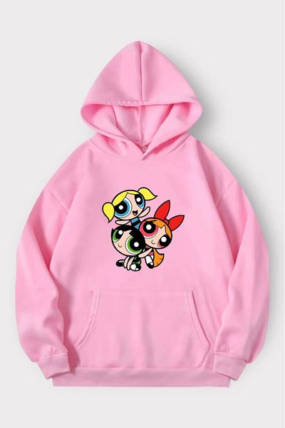 Gofeel Φούτερ Harajuku Power Puff με στάμπα Vintage Oversize - Gofeel
