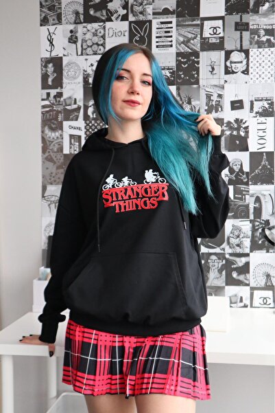 Gofeel Harajuku Stranger Things Baskılı Oversize Vintage Detail Sweatshirt Go...