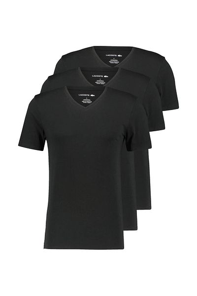 Lacoste Shirt T-Shirt im 3er Pack mit V-Ausschnitt und Logo-Schriftzug