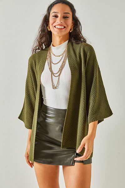 Olalook Women's Khaki Bat Spring Cardigan HRK-19000057