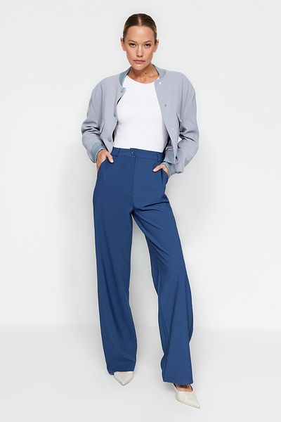 Trendyol Collection Indigo Wide Leg Trousers TWOAW21PL0332