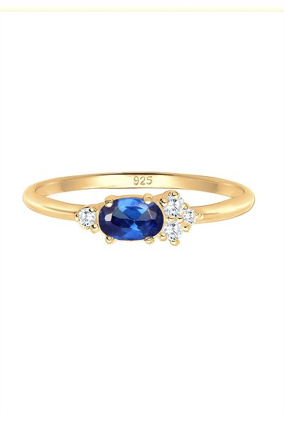 ELLI Ring Vintage Zirkonia Synthetischer Rubin 925 Silber