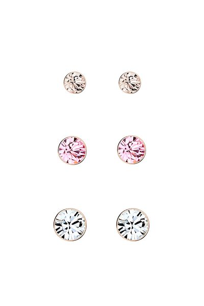 ELLI Ohrringe 3er Set Basic Kristalle 925 Silber
